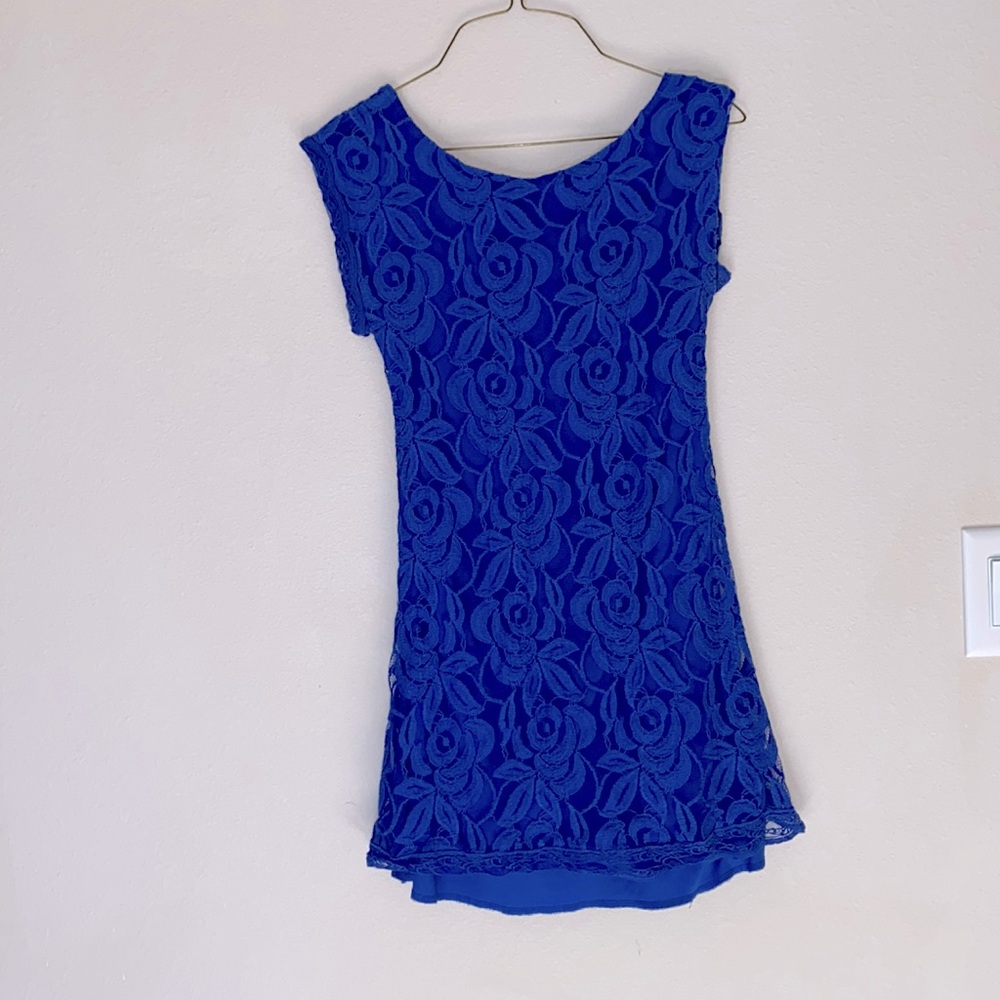 Blue lace dress size XS love fire